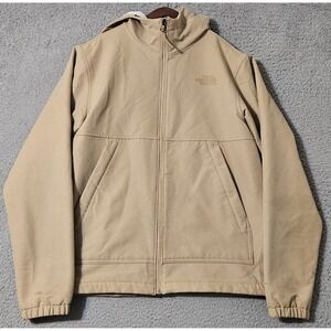 North Face Camden Thermal Hoodie Zip Up Jacket Men's Small Beige Windfall